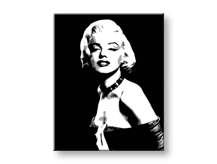 Рачно насликана POP ART слика MARILYN MONROE 60х80 см