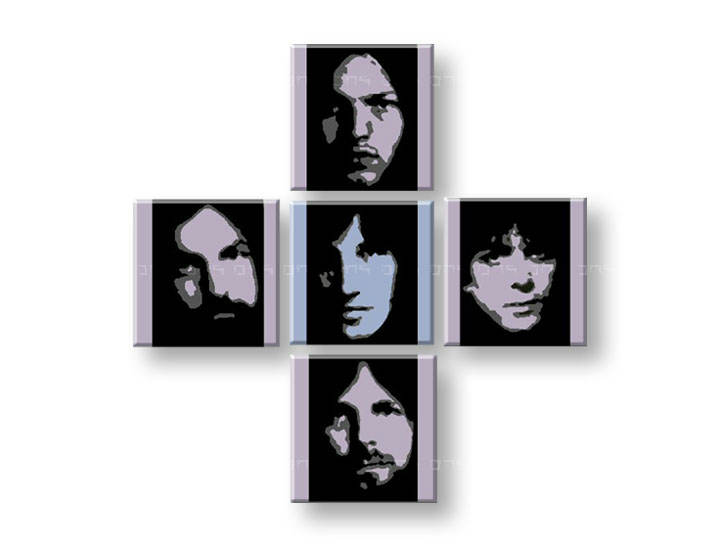 Рачно сликани слики на платно POP Art Pink Floyd 4-делна
